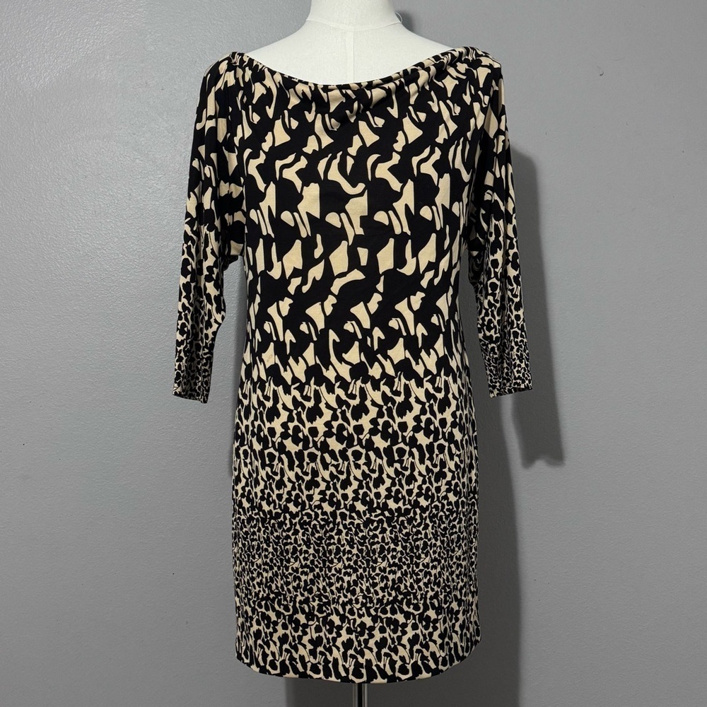 Diane Von Furstenberg for Nieman Marcus 100% Silk Brown Print Sheath Dress Sz. 8